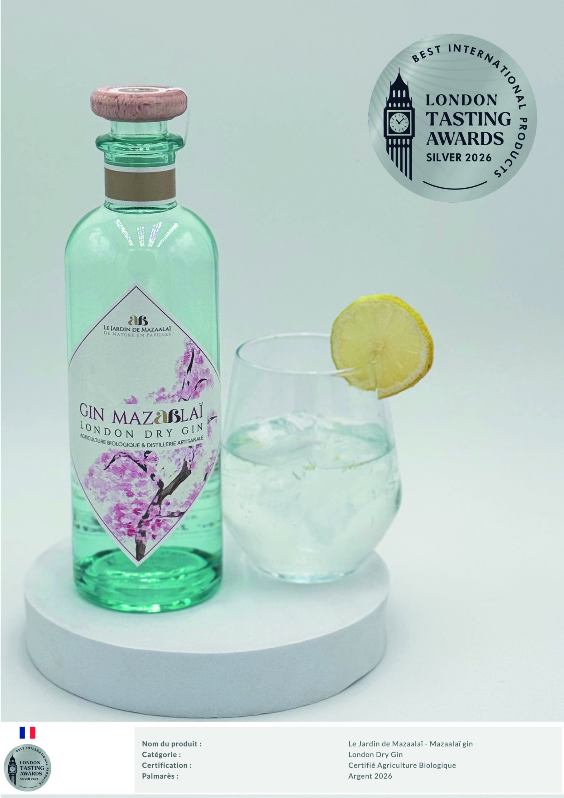 gin mazaalaï Médailel d argent aux londontastingawards
